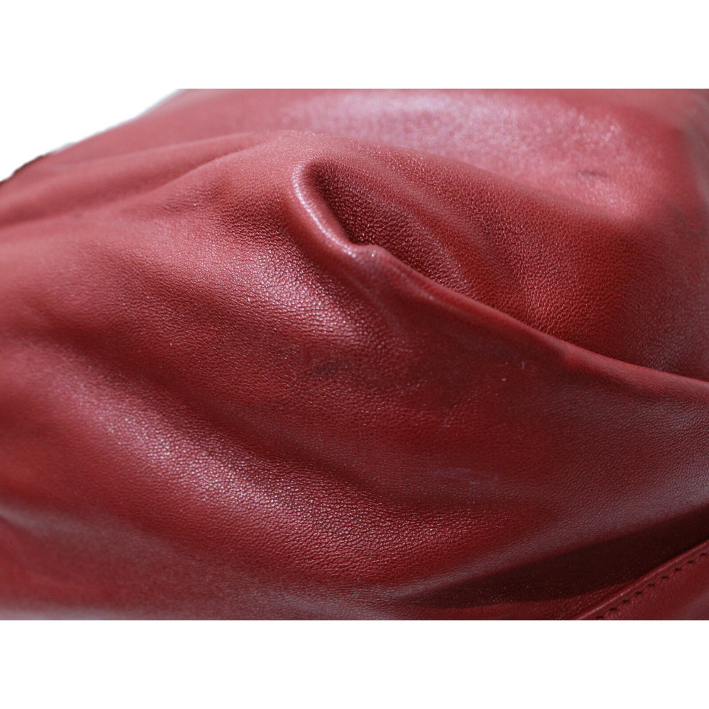 SAINT LAURENT Teddy Leather Red Shoulder Bag Pouch - Picture 6 of 7